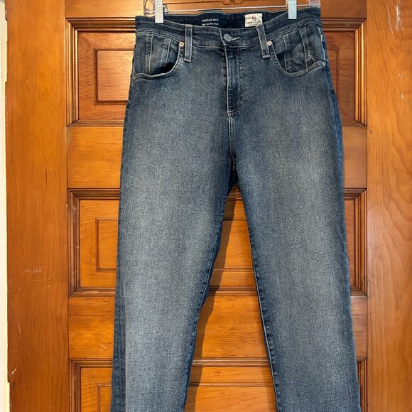 AG Adriana Goldshmied PANELED MARI JEANS HIGH RISE SLIM STRAIGHT - Picture 1 of 5
